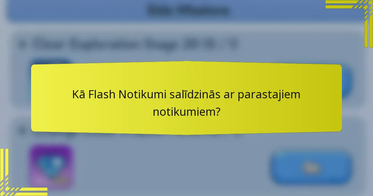 Kā Flash Notikumi salīdzinās ar parastajiem notikumiem?