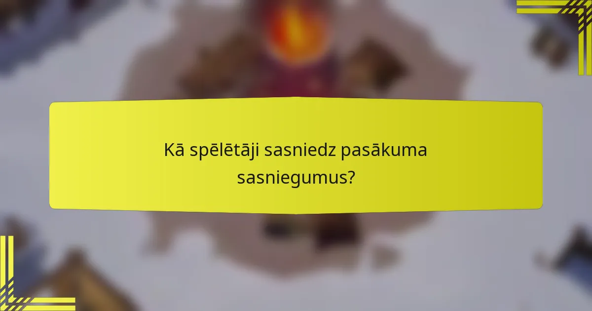Kā spēlētāji sasniedz pasākuma sasniegumus?