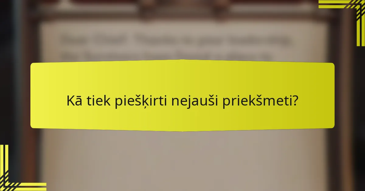 Kā tiek piešķirti nejauši priekšmeti?